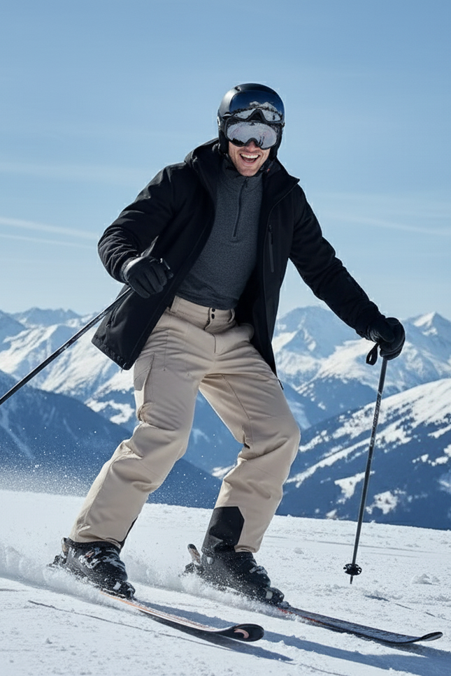 Pantalon De Ski Kaki Ample Imperméable Homme - Polyester - vue 3