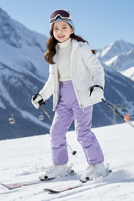 Pantalon De Ski Enfant Violet Imperméable Chaud Hiver - Polyester - vue 3