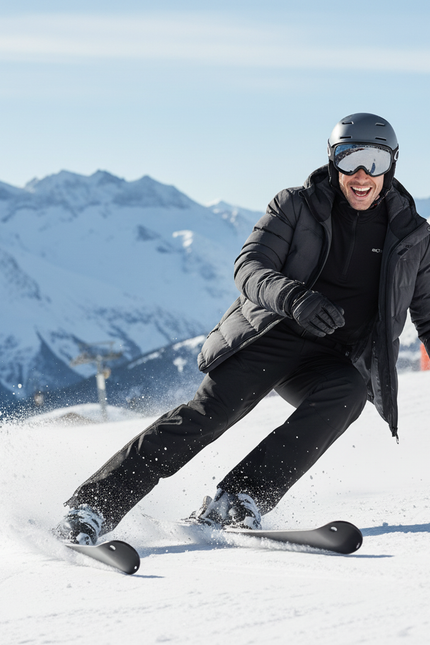 Pantalon De Ski Noir Homme Imperméable Coupe Droite - Polyester - vue 3