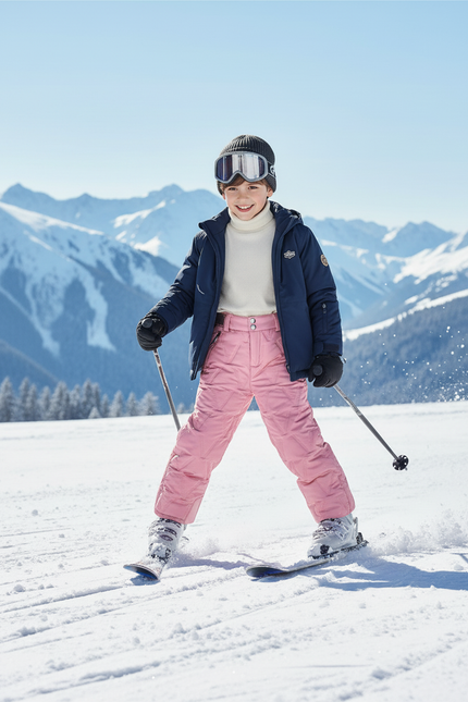 Pantalon De Ski Rose Enfant Rembourré Impermé Chaud - Polyester - vue 3