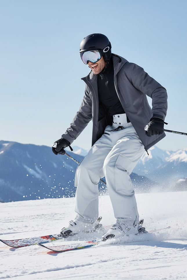 Pantalon De Ski Ample Gris Imperméable Cargo Homme - Polyester - vue 3