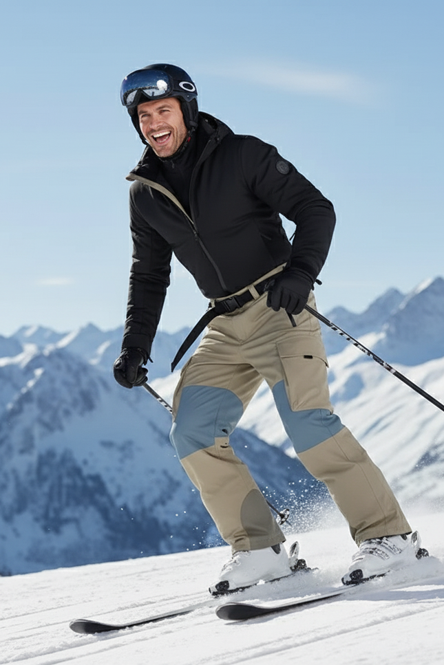 Pantalon De Ski Beige Cargo Imperméable Homme Bicolore - Polyester - vue 3