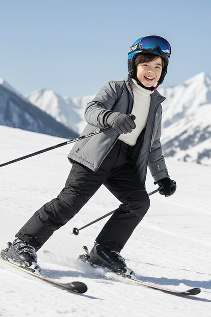 Pantalon De Ski Noir Matelassé Chaud Enfant Hiver - Polyester - vue 3