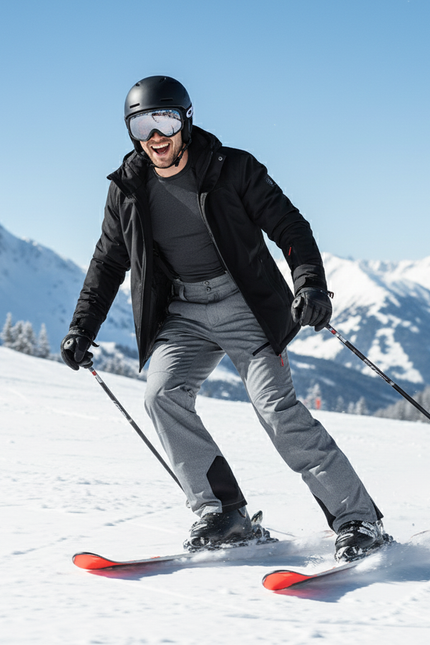 Pantalon De Ski Gris Imperméable Homme Doublé Hiver - Polyester - vue 3