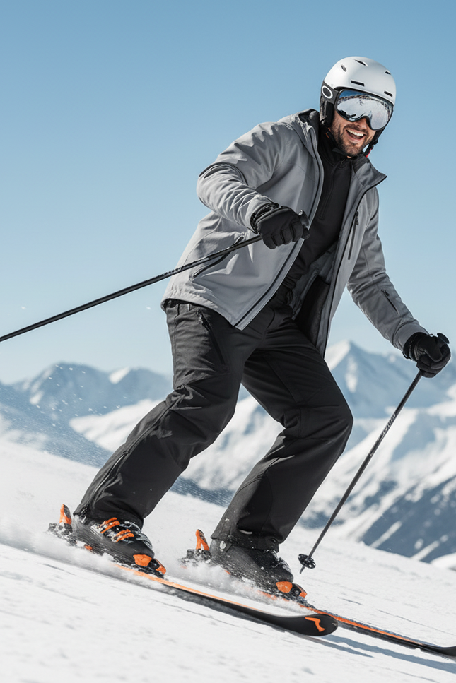 Pantalon De Ski Noir Imperméable Ample Homme Workwear - Polyester - vue 3