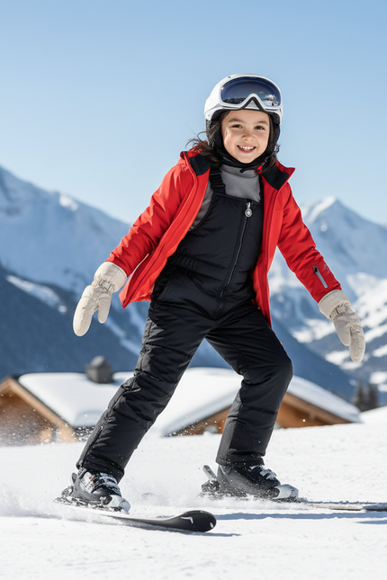 Pantalon De Ski Noir Mat Bretelles Enfant Hiver - Polyester - vue 3
