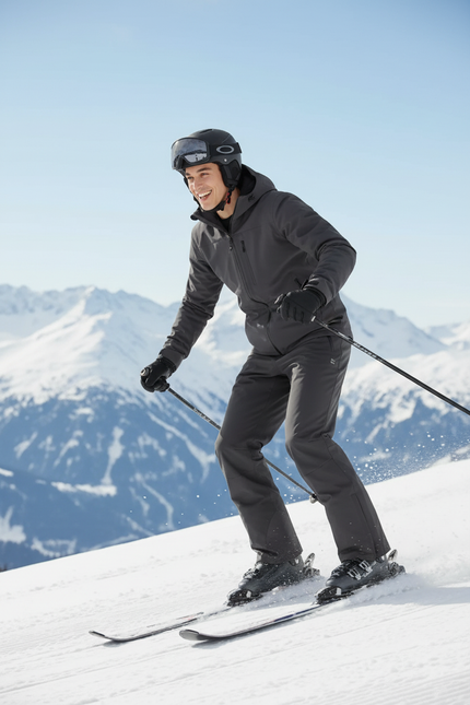Pantalon De Ski Gris Foncé Imperméable Bretelles Ajustables Homme - Polyester - vue 3
