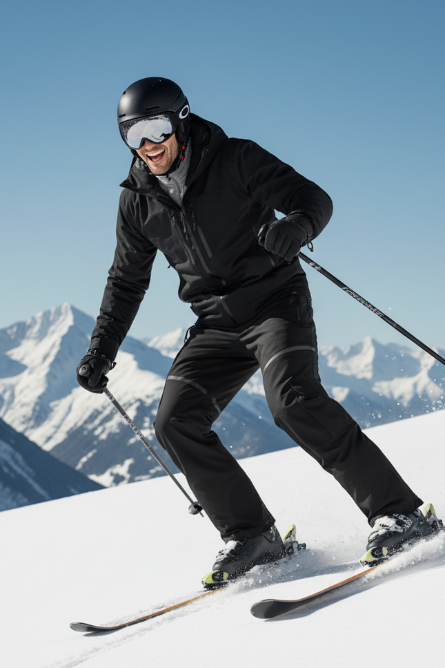 Pantalon De Ski Noir Homme Imperméable Chaud Salopette - Polyester - vue 3
