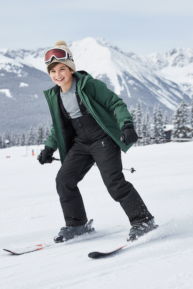 Pantalon De Ski Noir Salopette Enfant Imperméable Hiver - Polyester - vue 3