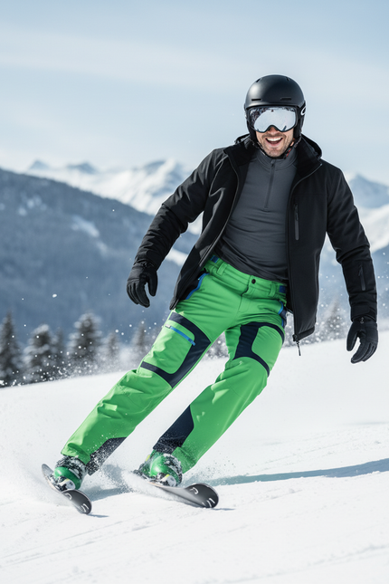 Pantalon De Ski Vert Imperméable Homme Coupe Droite - Polyester - vue 3