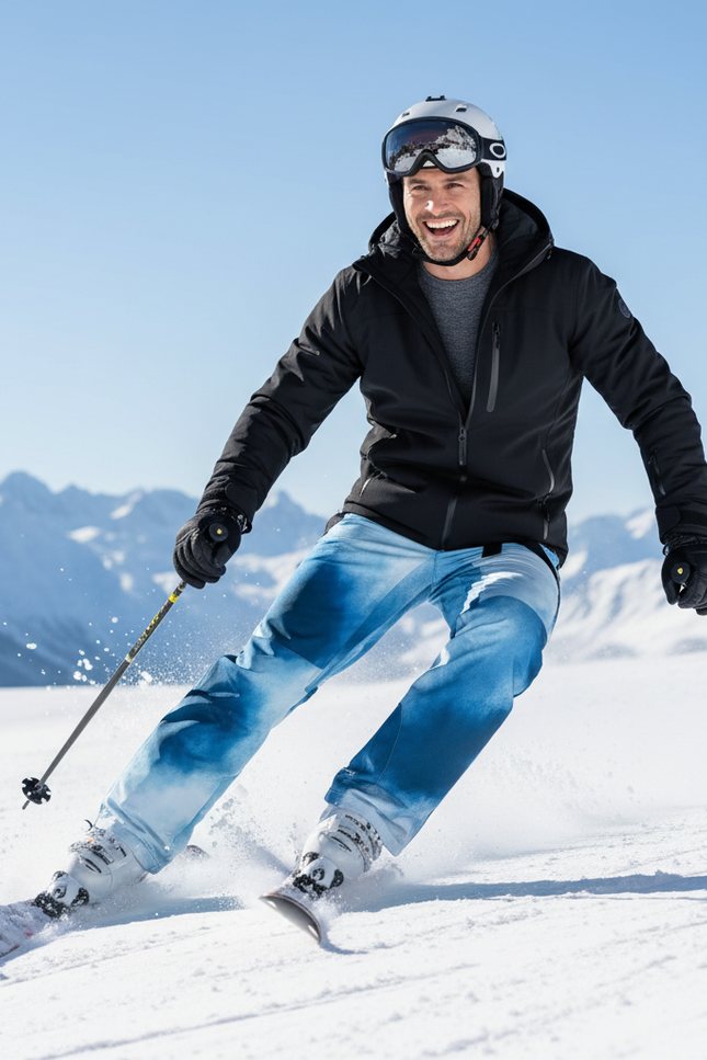 Pantalon De Ski Imperméable Bleu Motif Ciel Homme - Polyester - vue 3