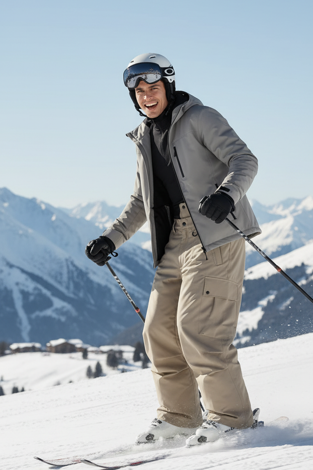 Pantalon De Ski Freeride Homme - Beige Polyester - vue 3