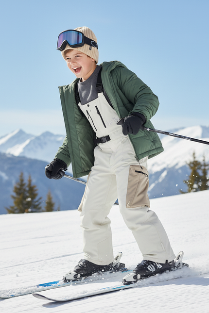 Pantalon De Ski Beige Ample Bretelles Enfant Imperméable - Polyester - vue 3