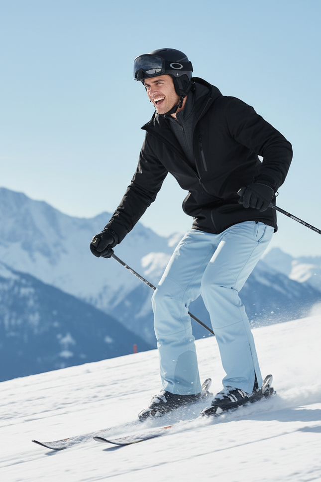 Pantalon De Ski Bleu Ciel Imperméable Hiver Homme Chaud - Polyester - vue 3