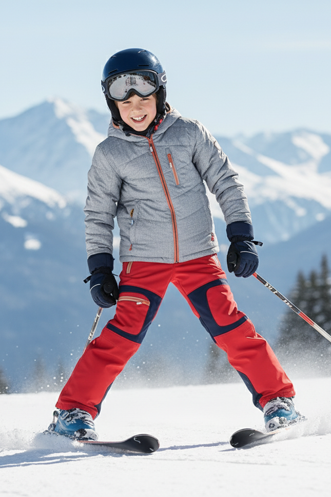 Pantalon De Ski Rouge Enfant Imperméable Doublé Hiver - Polyester - vue 3