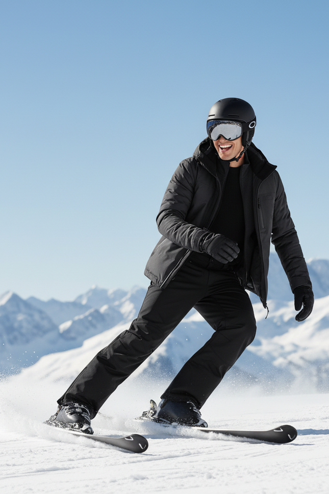 Pantalon De Ski Homme Noir Imperméable Chaud Hiver - Polyester - vue 3
