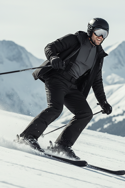 Pantalon De Ski Noir Thermique Bretelles Homme Imperméable - Polyester - vue 3
